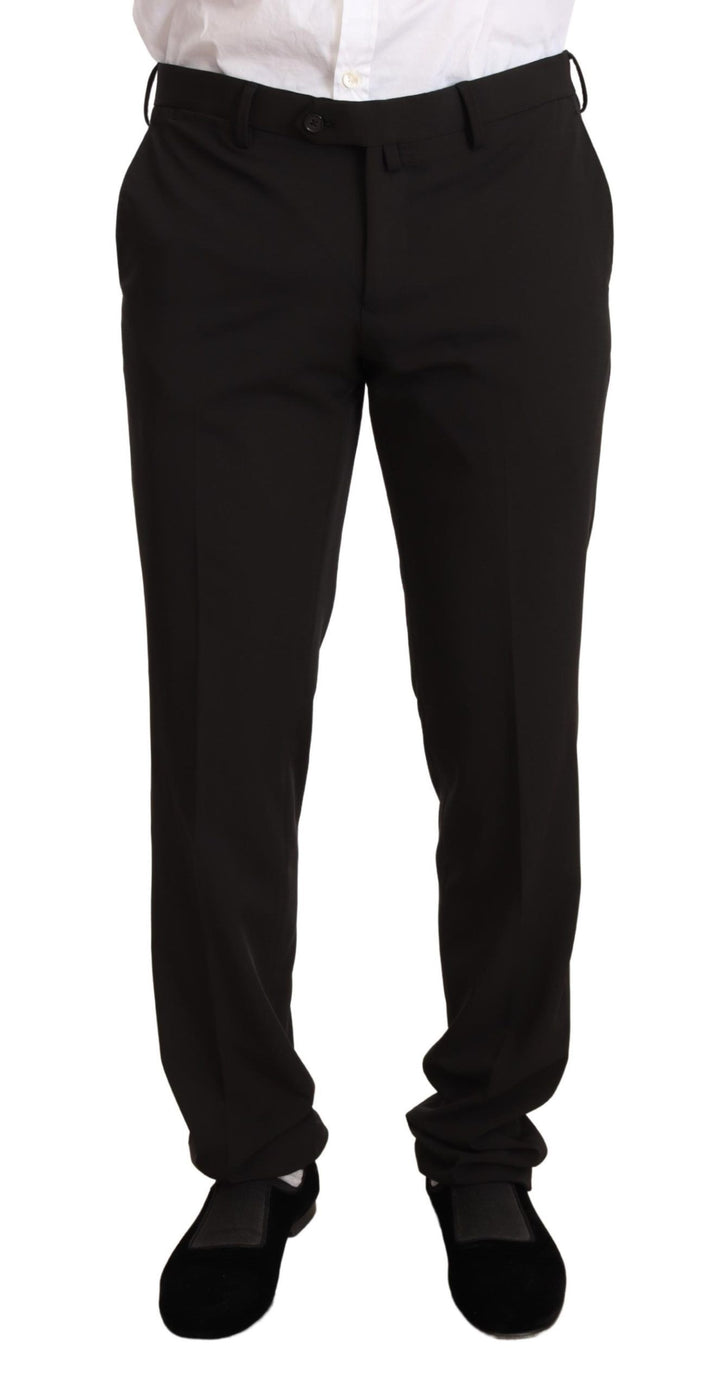 Domenico Tagliente Black Polyester Slim 2 Piece Set TAGLIENTE Suit
