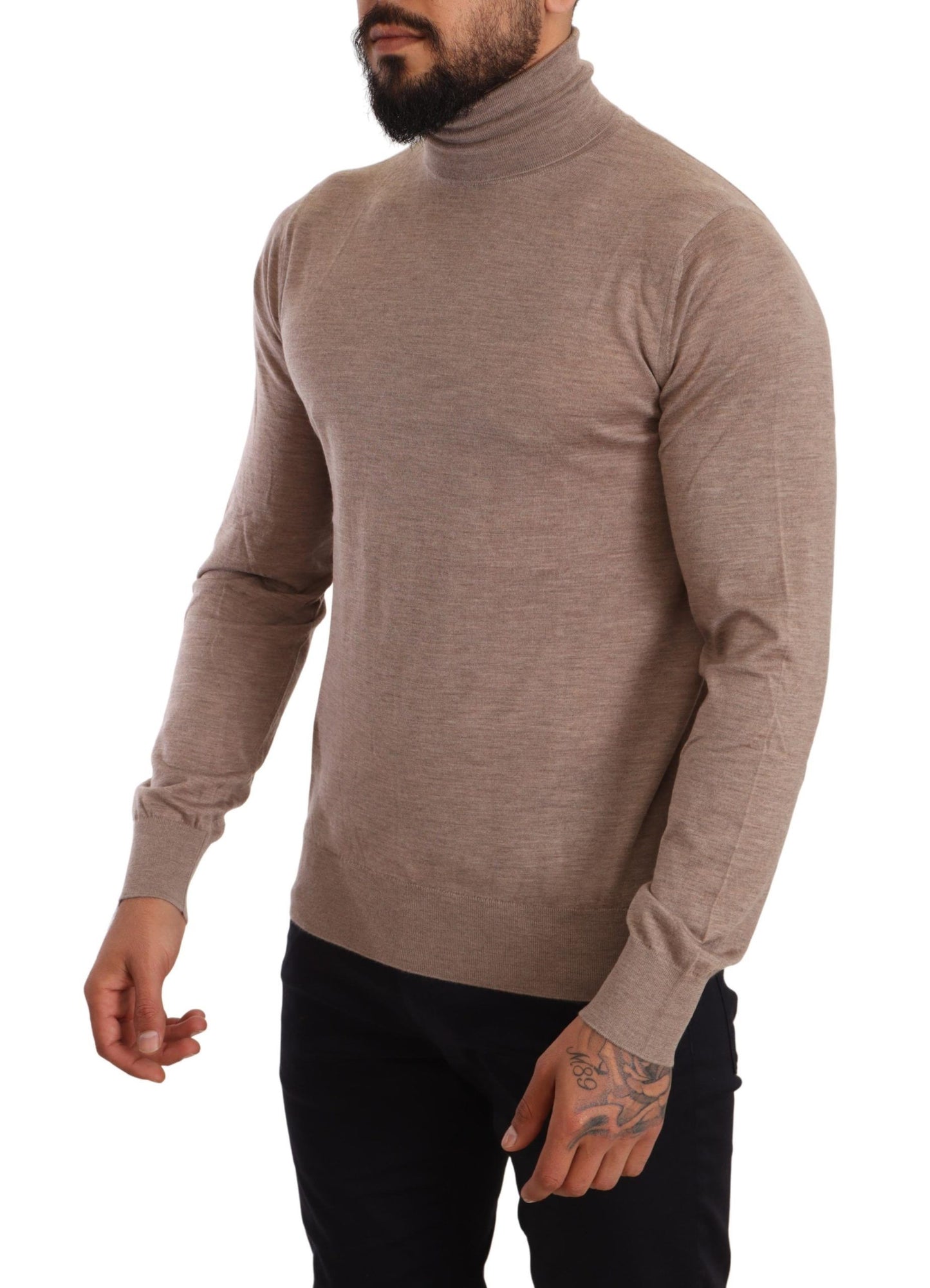 Pull col roulé en cachemire marron Dolce & Gabbana