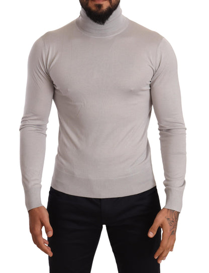 Chandail à col roulé en cachemire gris Dolce & Gabbana