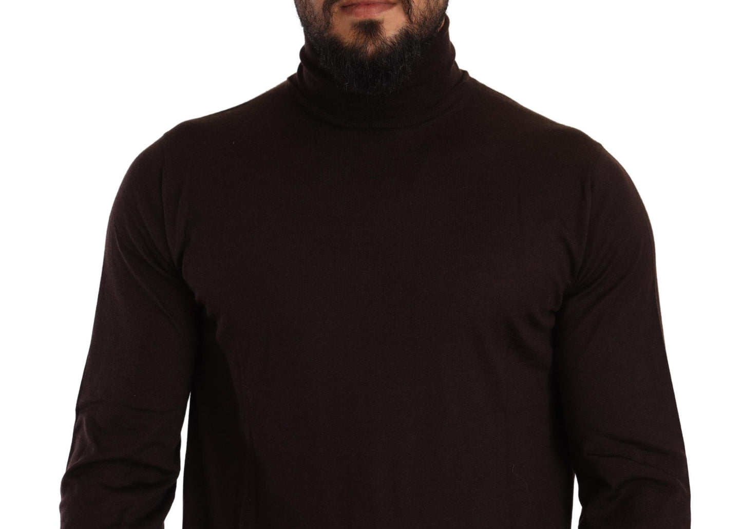 Jersey de cuello alto de cachemir marrón Dolce & Gabbana