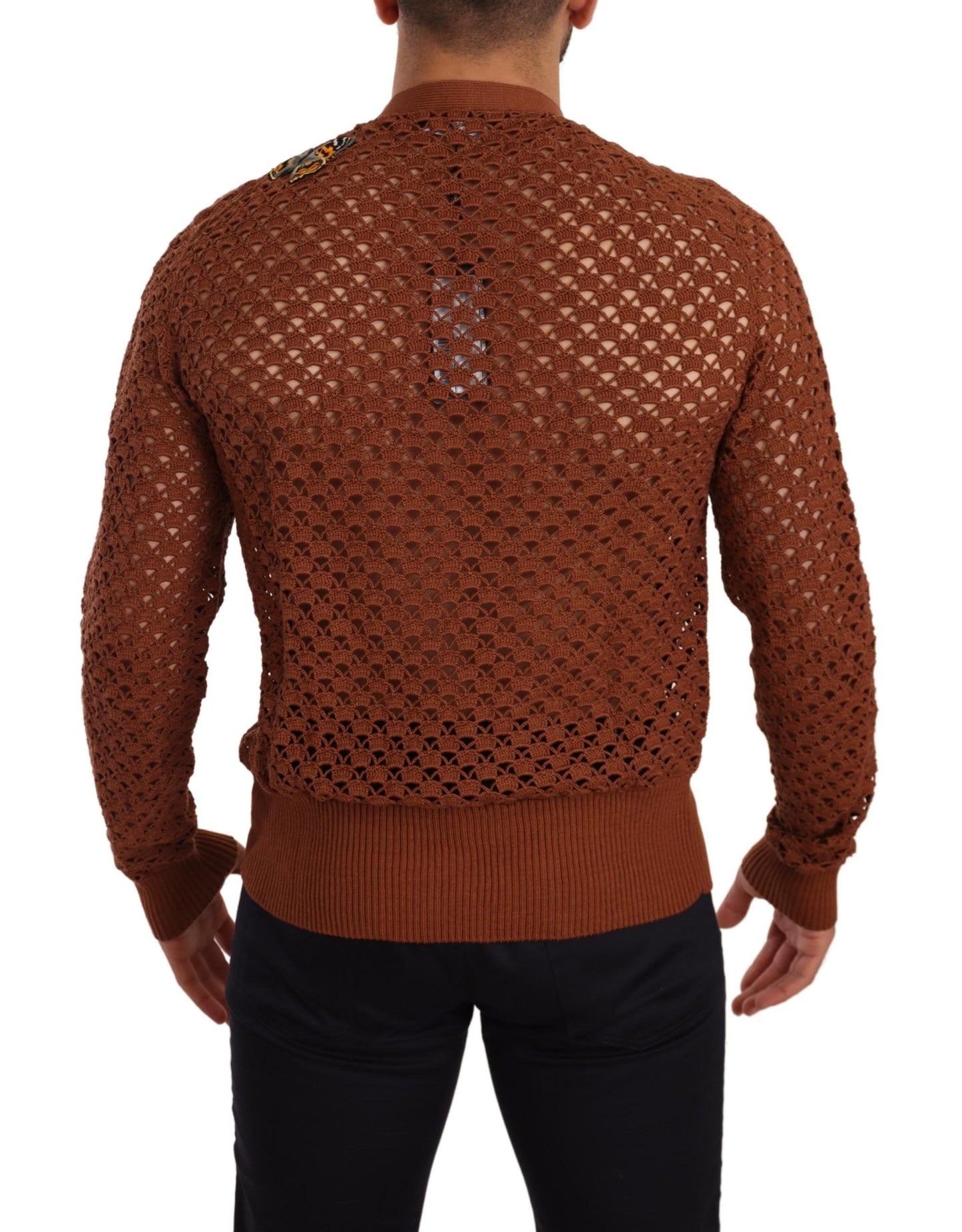 Cardigan en tricot Dolce & Gabbana léopard marron papillon