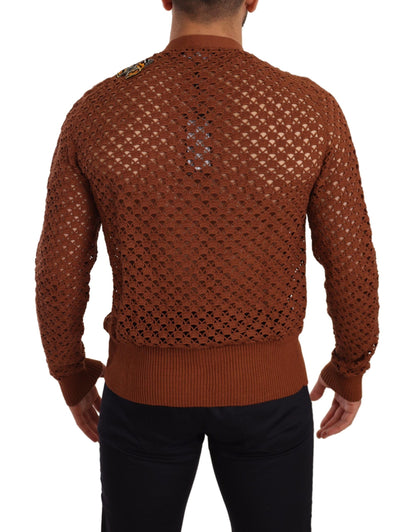 Cardigan en tricot Dolce & Gabbana léopard marron papillon
