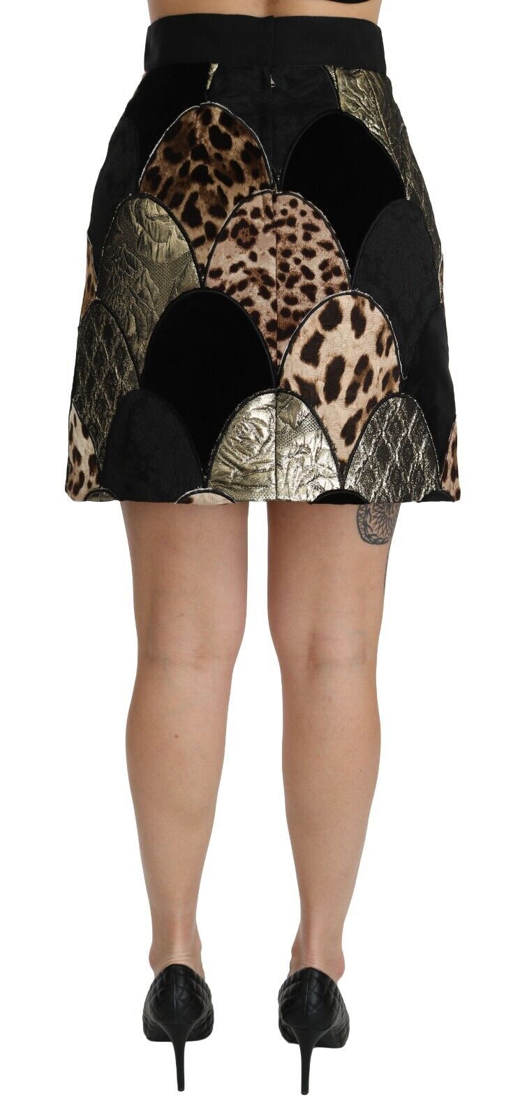 Mini-jupe taille haute Dolce & Gabbana multicolore imprimé léopard