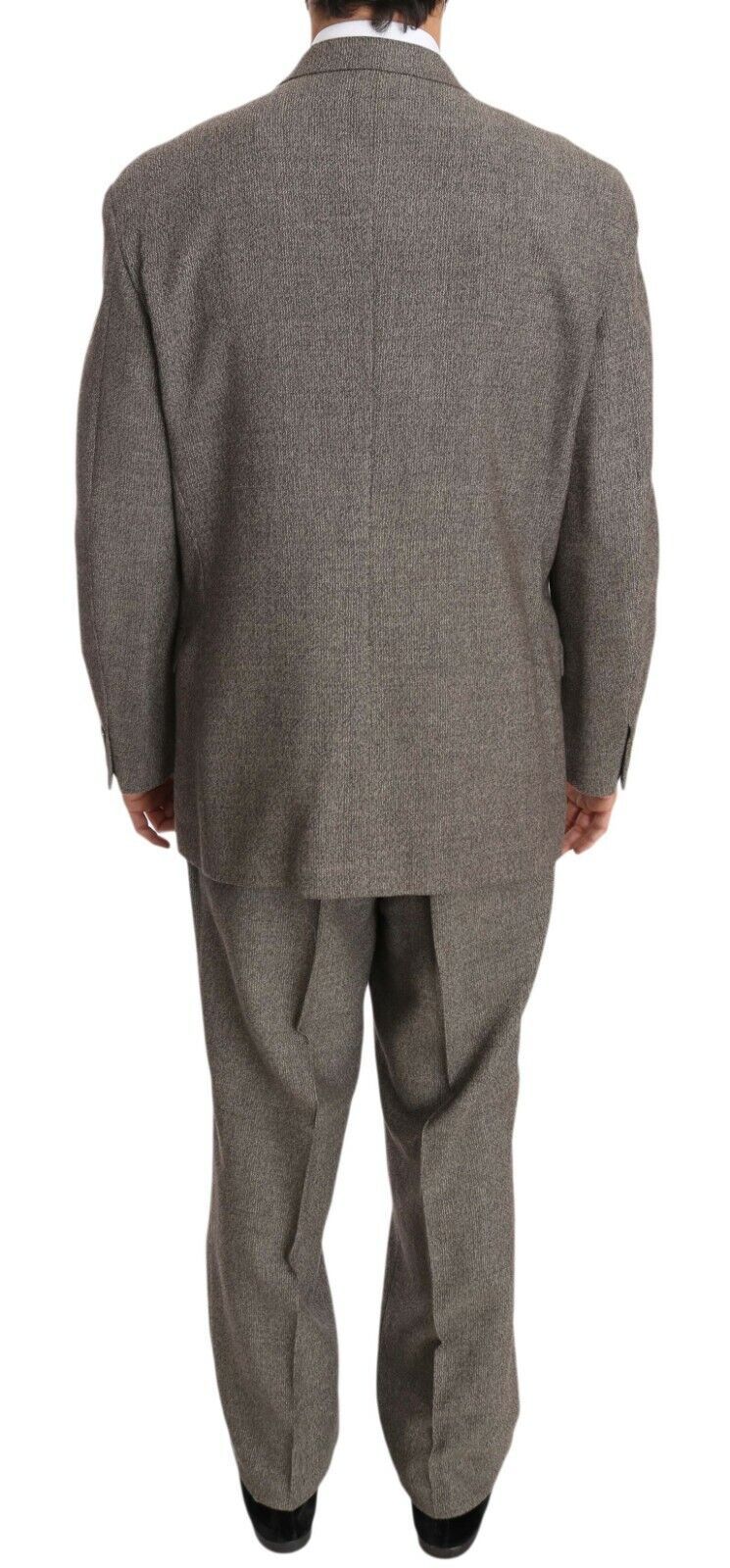 Traje de una hilera de botones Fendi de lana marrón de corte regular
