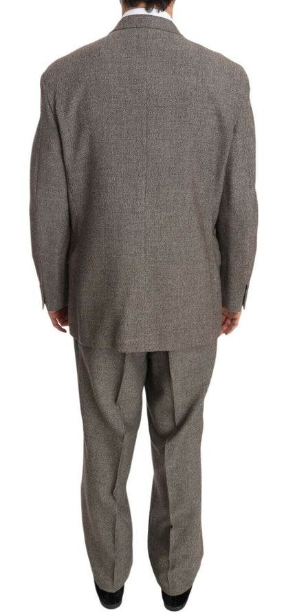 Traje de una hilera de botones Fendi de lana marrón de corte regular