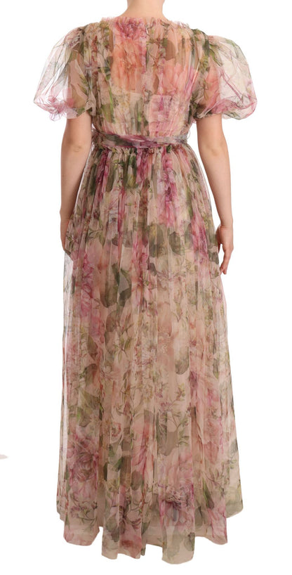 Robe longue maxi Dolce & Gabbana à imprimé floral multicolore