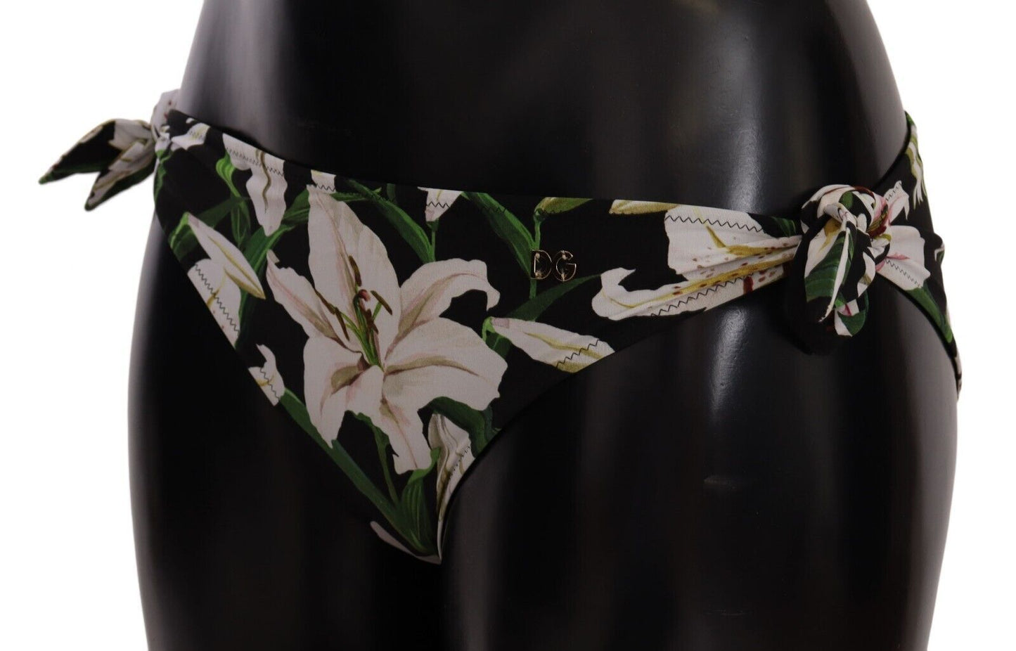 Maillot de bain bas de bikini Dolce & Gabbana imprimé lys noir