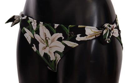 Maillot de bain bas de bikini Dolce & Gabbana imprimé lys noir