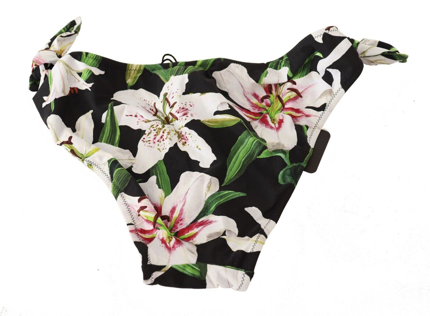 Maillot de bain bas de bikini Dolce & Gabbana imprimé lys noir