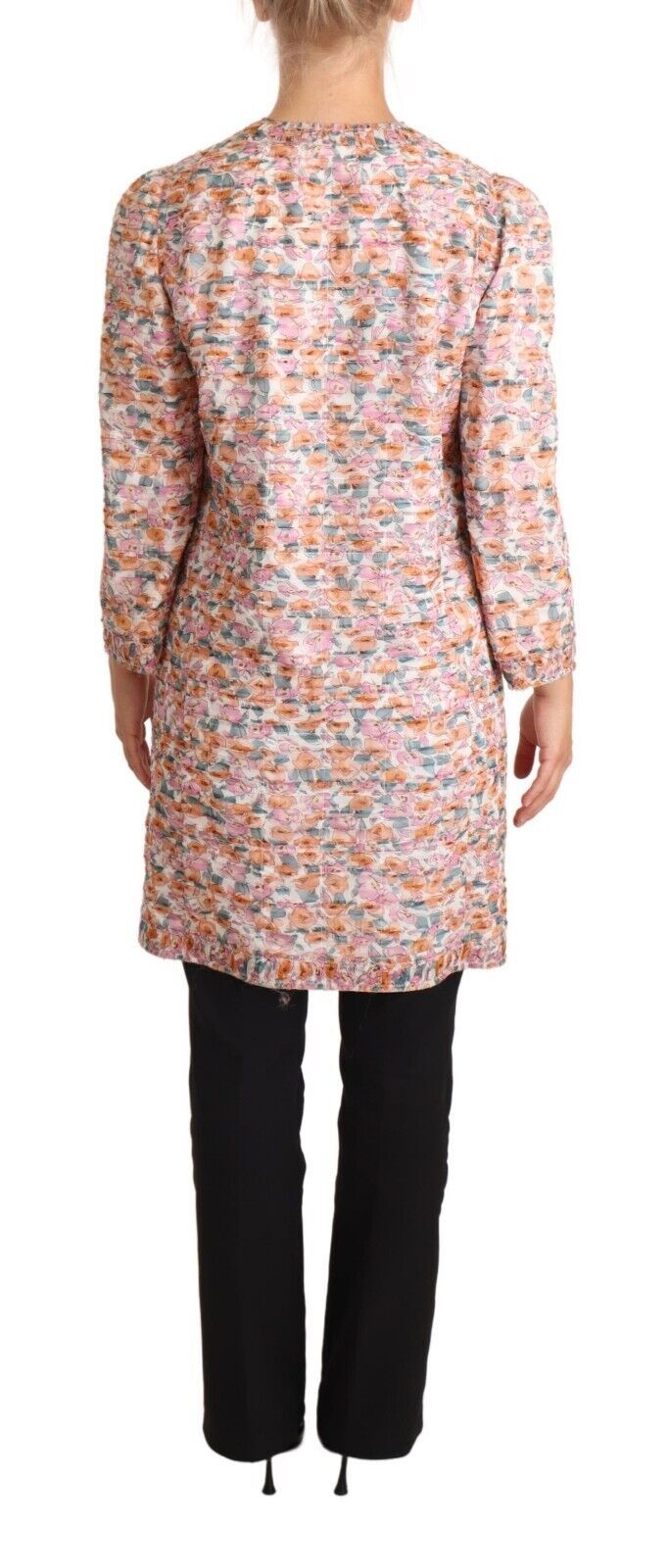 Veste Trench-Coat en Soie Imprimé Floral Multicolore Dolce & Gabbana