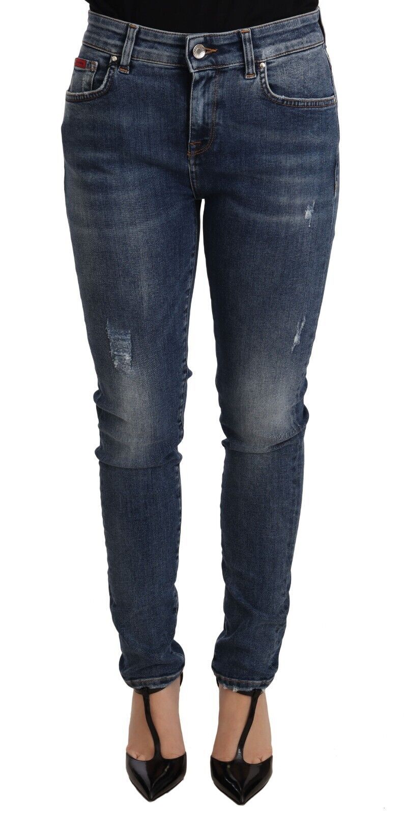 Jeans en coton stretch skinny délavé bleu Dolce & Gabbana