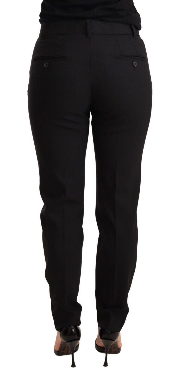 Pantalon fuselé femme en laine vierge noir Dolce & Gabbana