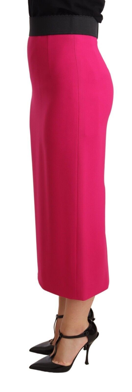Jupe droite crayon rose taille haute stretch Dolce & Gabbana
