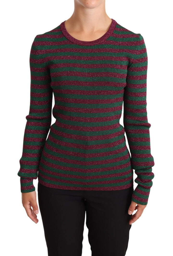 Jersey de punto Dolce & Gabbana de rayas multicolor con cuello redondo
