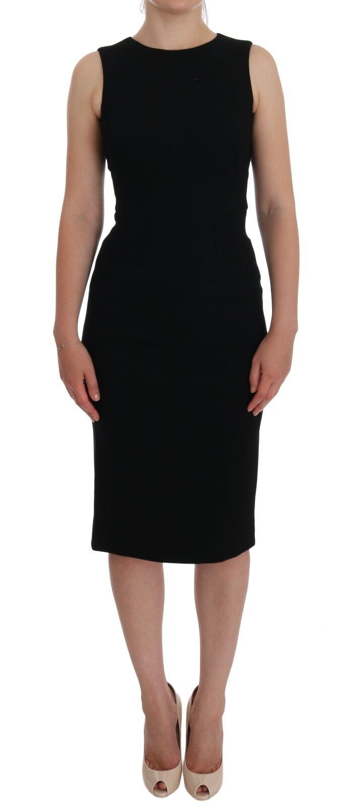 Robe fourreau Dolce & Gabbana noire en maille extensible ornée de cristaux