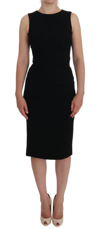 Robe fourreau Dolce & Gabbana noire en maille extensible ornée de cristaux