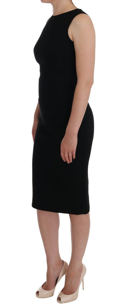 Robe fourreau Dolce & Gabbana noire en maille extensible ornée de cristaux