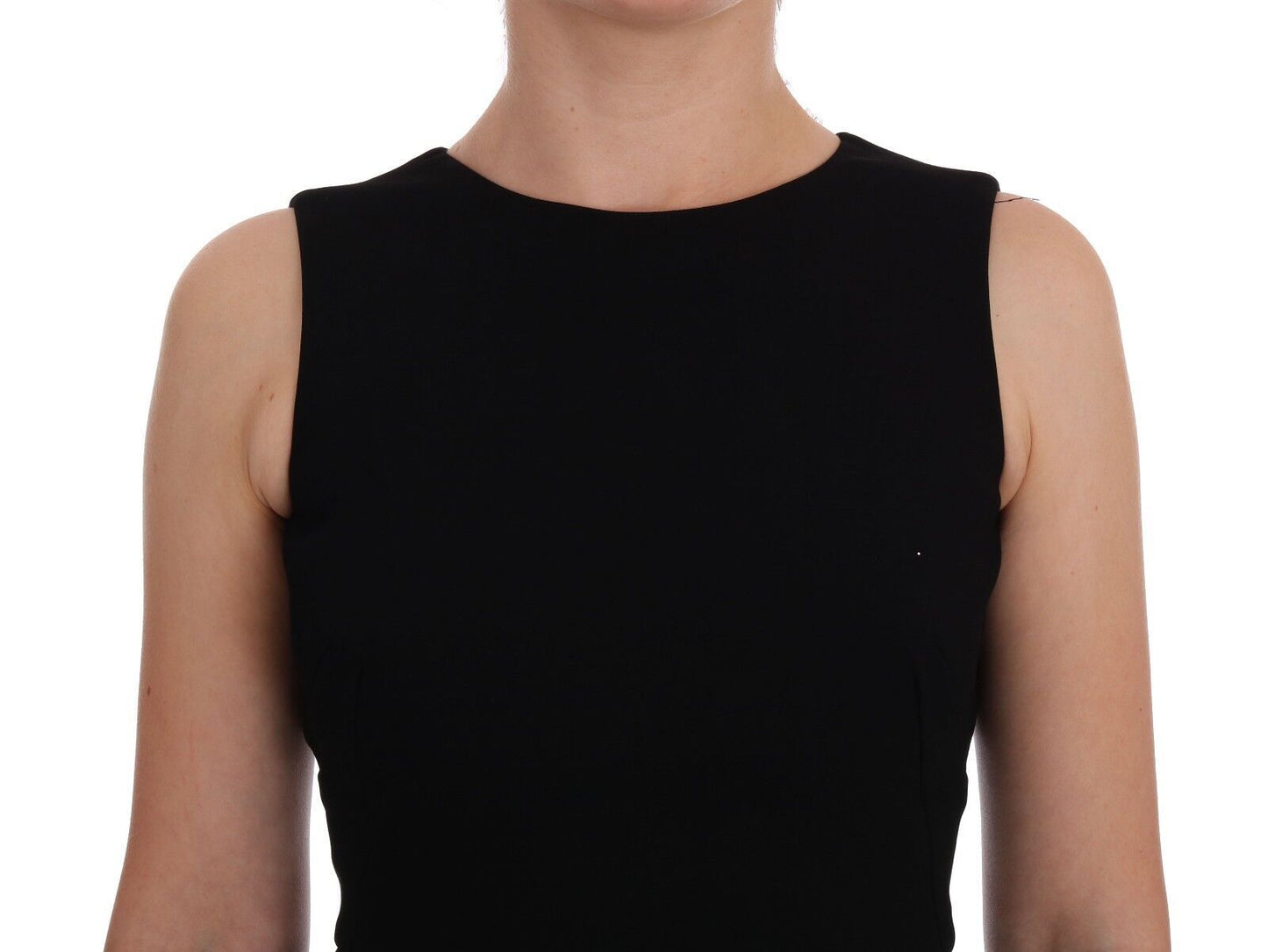 Robe fourreau Dolce & Gabbana noire en maille extensible ornée de cristaux