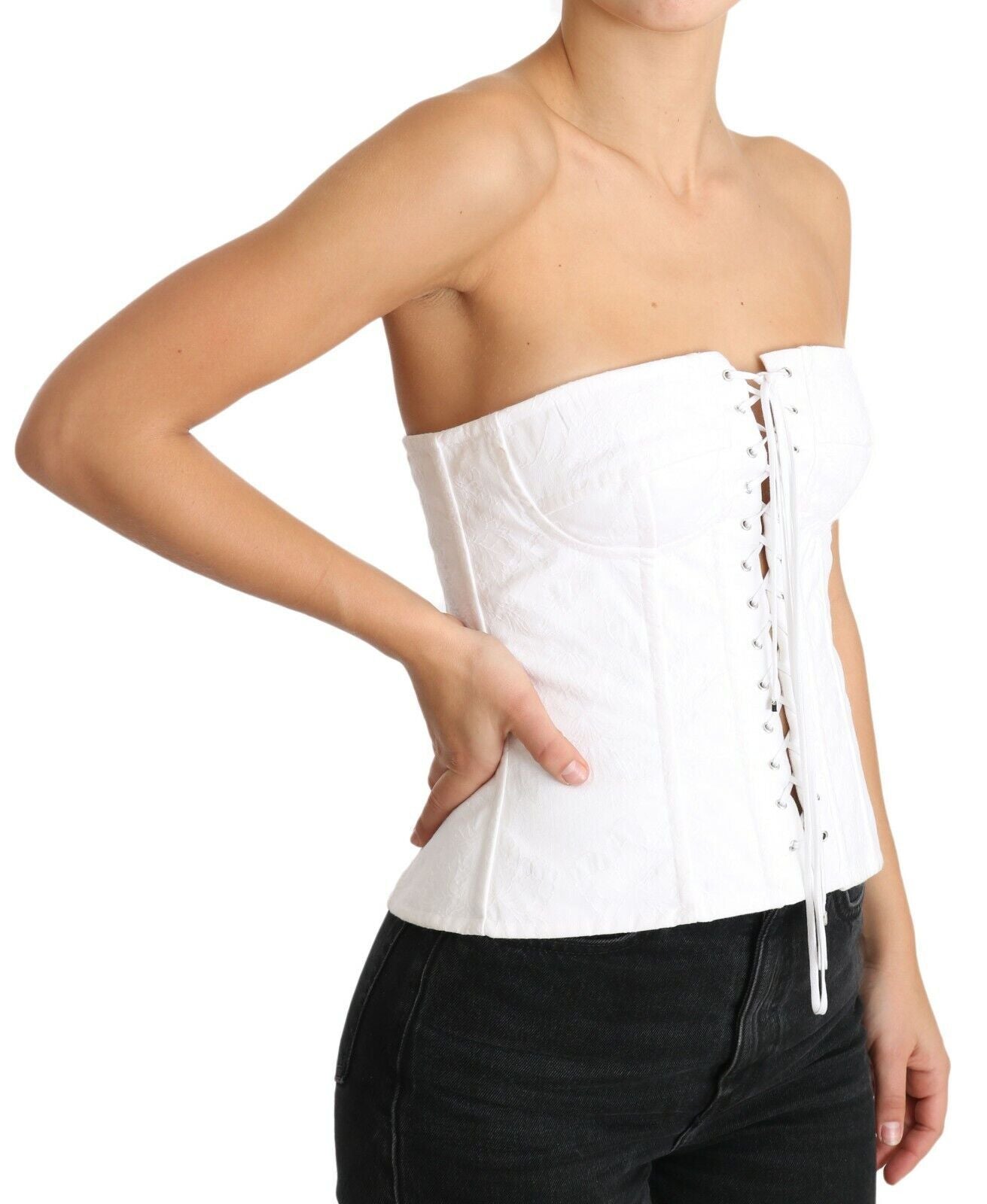 Corset Dolce & Gabbana PALERMO blanc en coton avec bustier