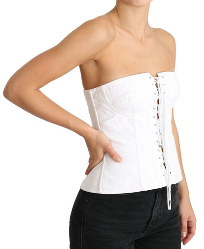 Corset Dolce & Gabbana PALERMO blanc en coton avec bustier
