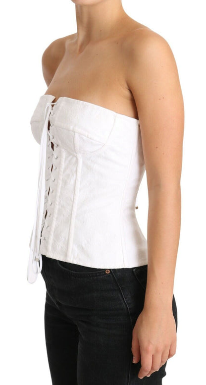 Corset Dolce & Gabbana PALERMO blanc en coton avec bustier