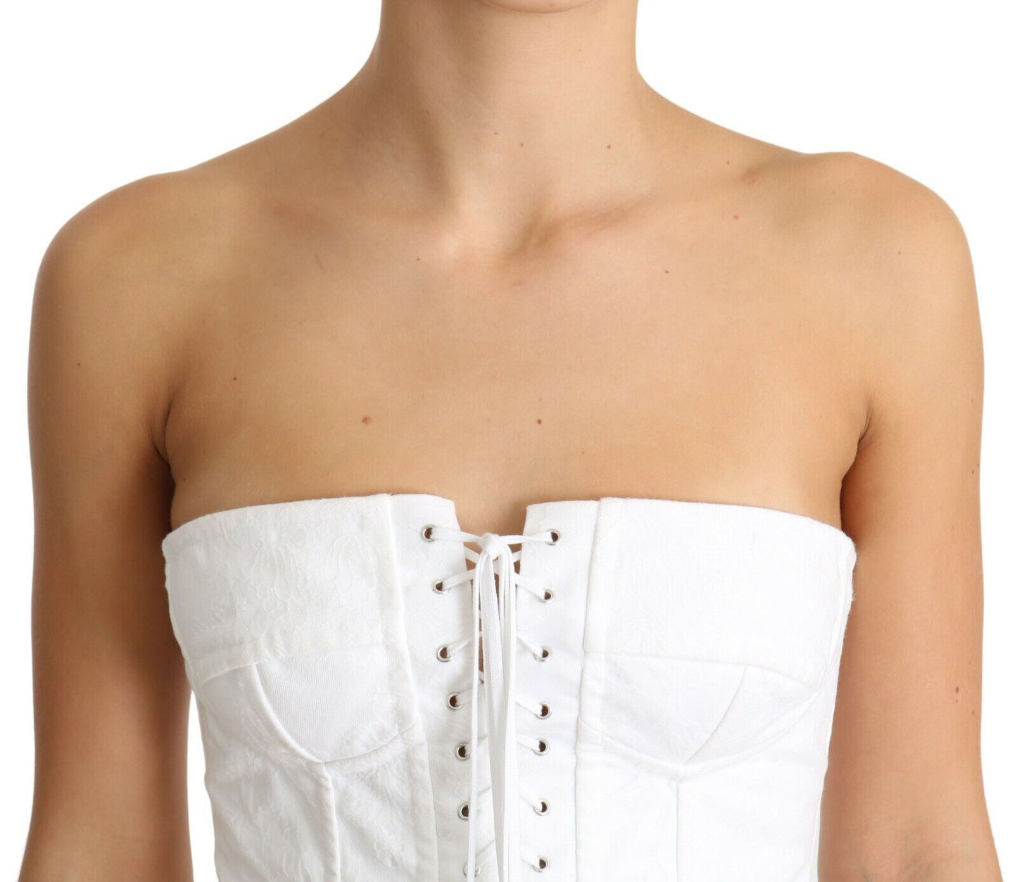 Corset Dolce & Gabbana PALERMO blanc en coton avec bustier