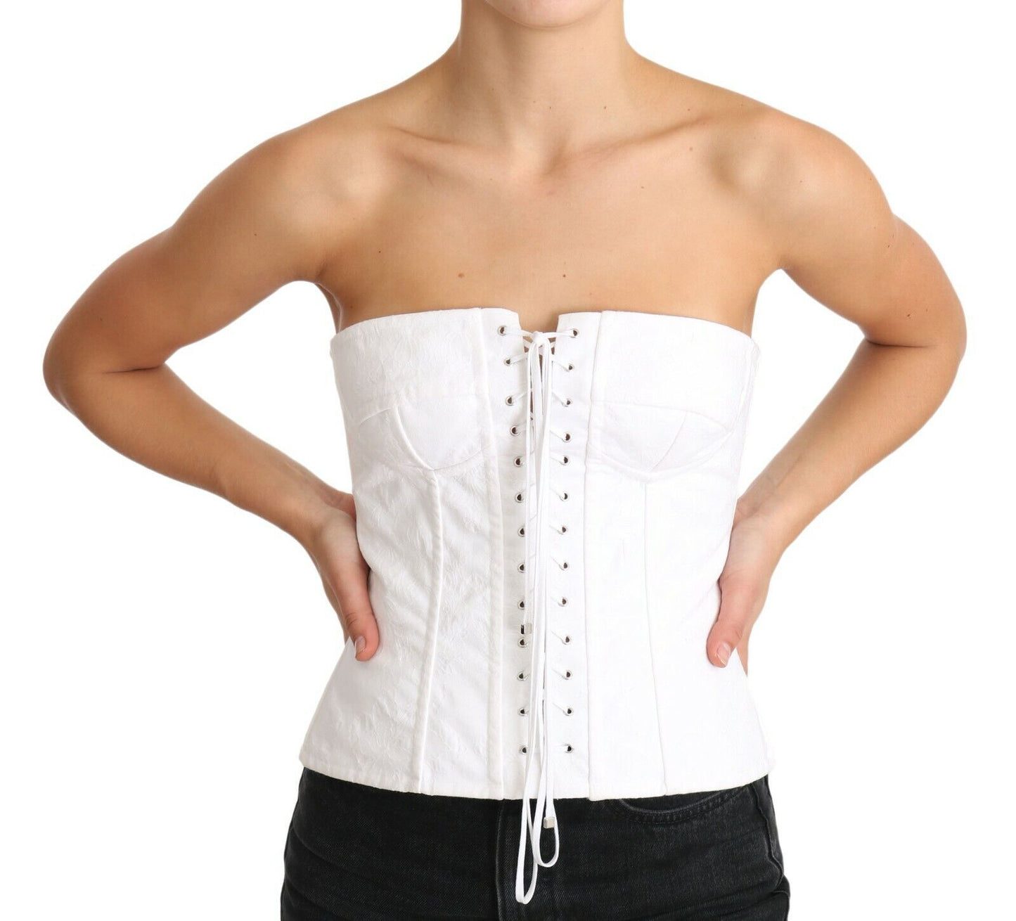 Corset Dolce & Gabbana PALERMO blanc en coton avec bustier
