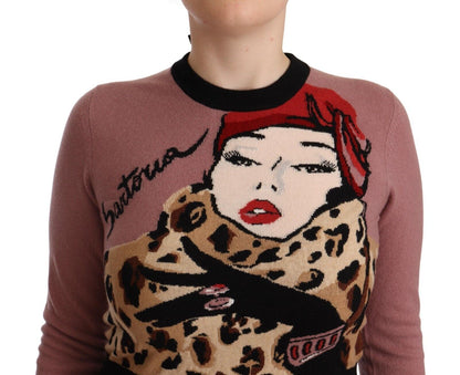 Pull en cachemire rose à col rond Sartoria Dolce & Gabbana