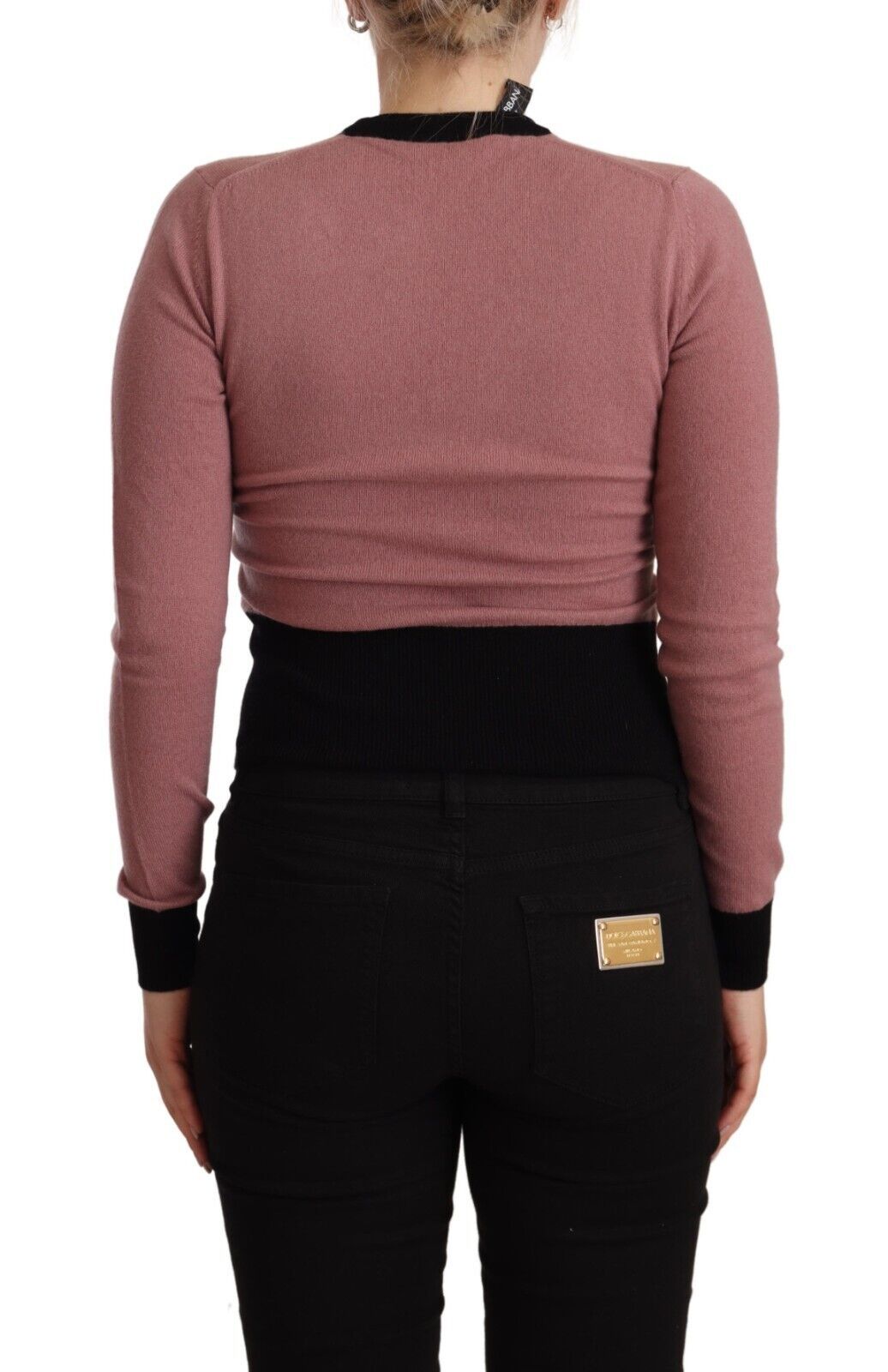 Pull en cachemire rose à col rond Sartoria Dolce & Gabbana