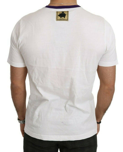 T-shirt Dolce & Gabbana en coton blanc « Super Power Pig »