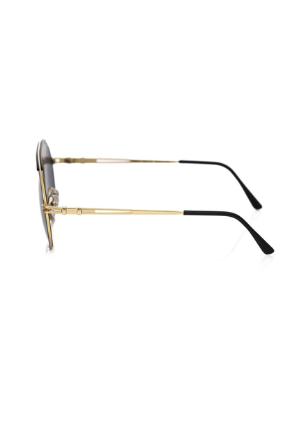 Frankie Morello Black Metallic Men's Sunglass Shield