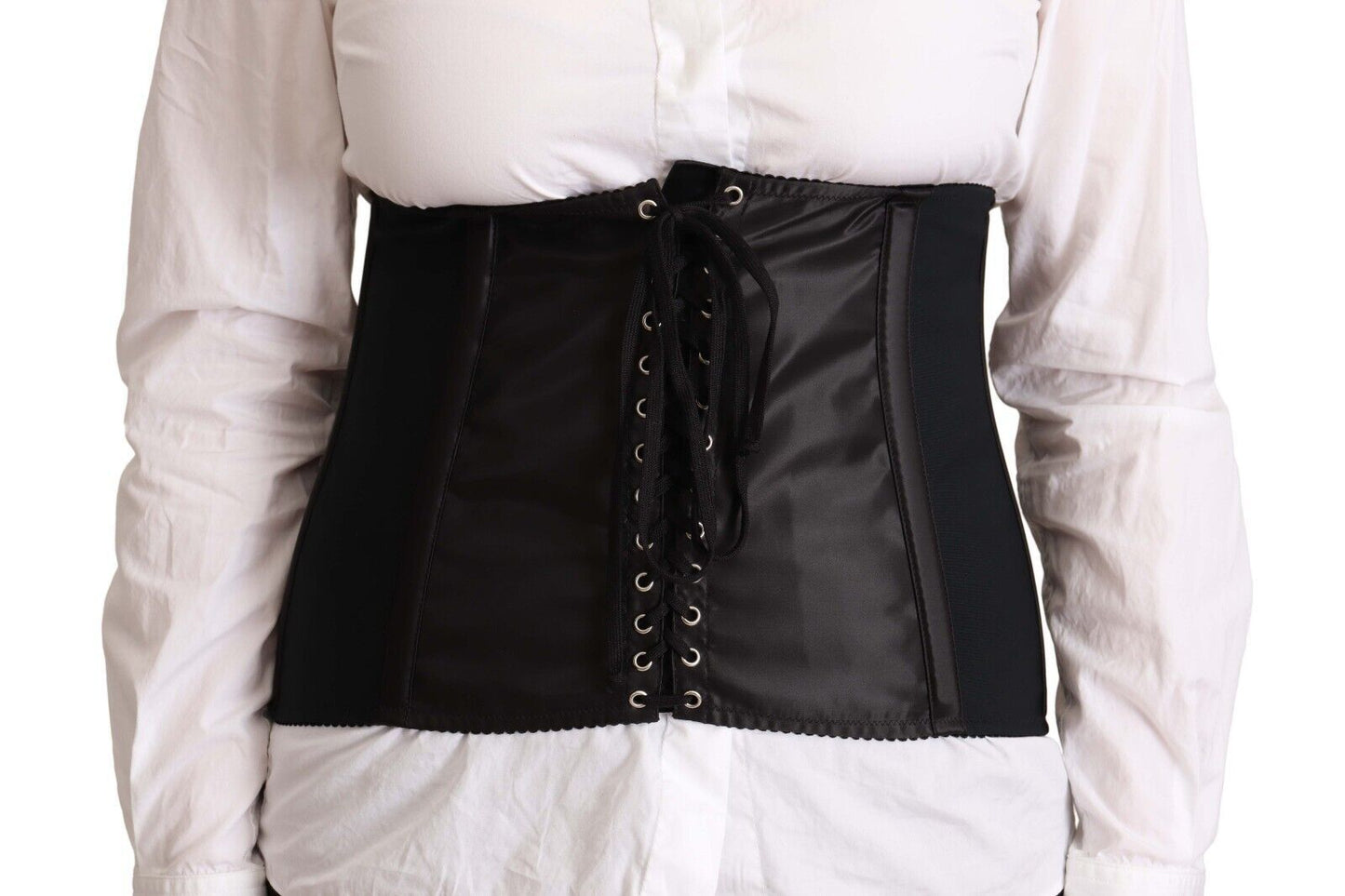 Haut à bretelles avec ceinture corset extensible noir Dolce & Gabbana