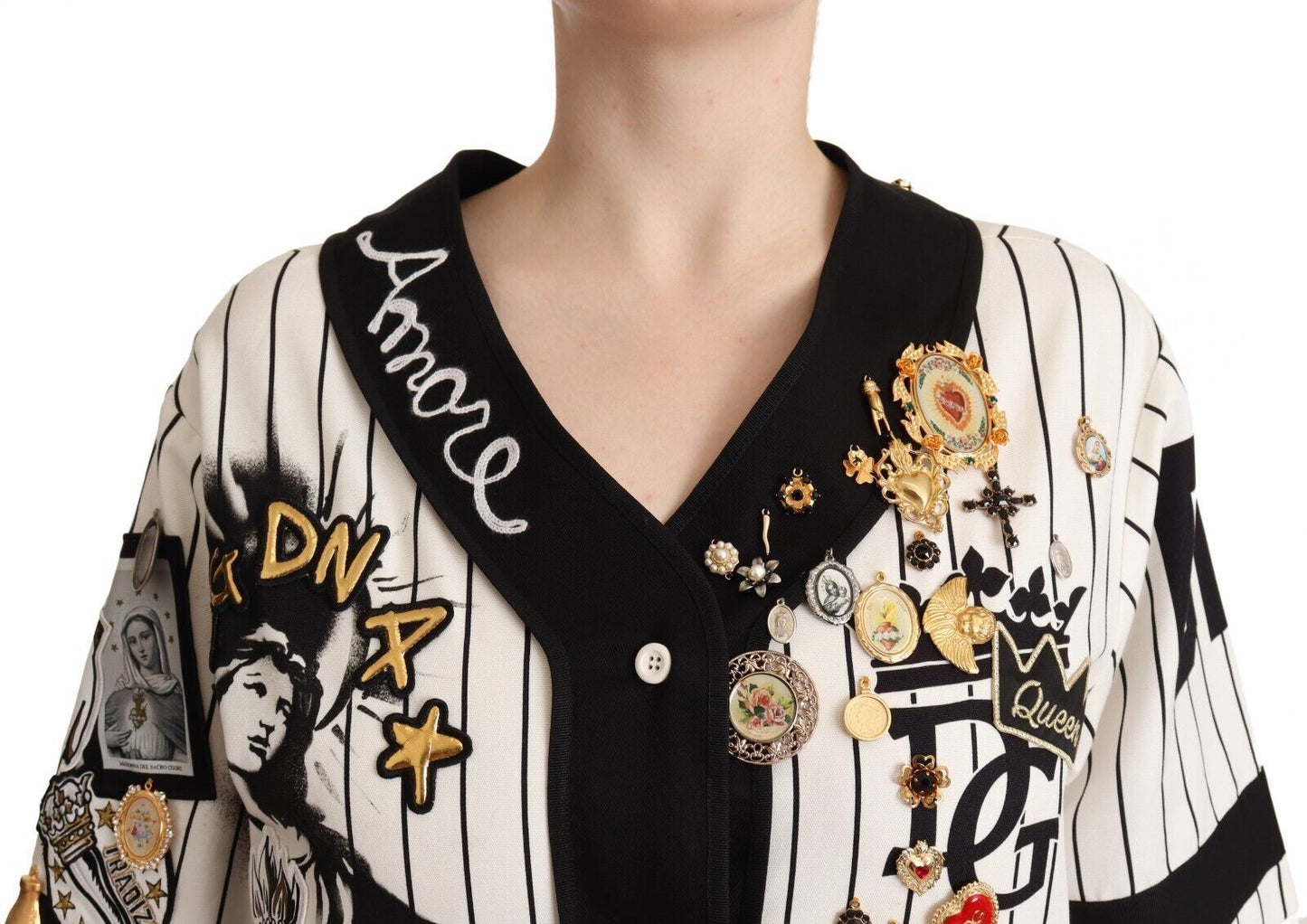 Chemise Amore Dolce & Gabbana en coton blanc ornée de cristaux