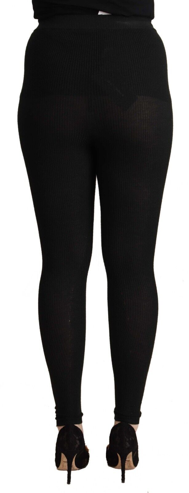 Pantalon collant Dolce & Gabbana en cachemire noir extensible à la taille