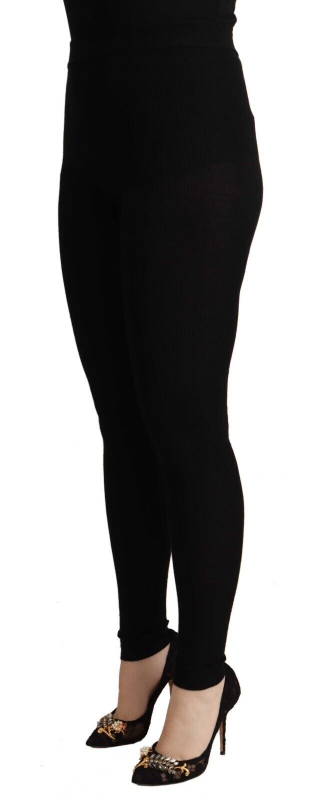 Pantalon collant Dolce & Gabbana en cachemire stretch noir