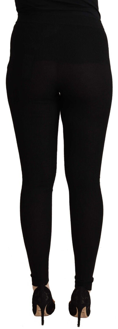 Pantalon collant Dolce & Gabbana en cachemire stretch noir