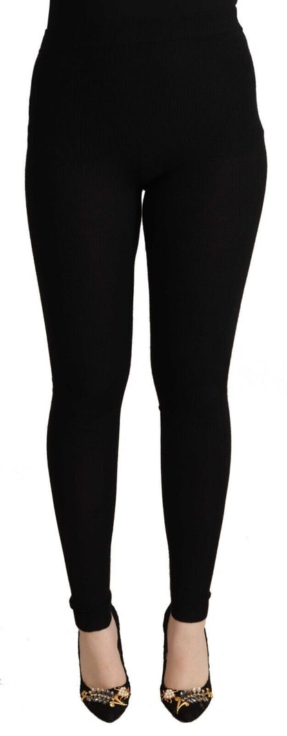 Pantalon collant Dolce & Gabbana en cachemire stretch noir