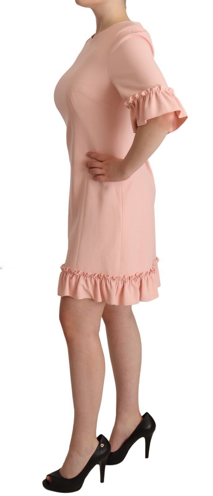 Robe fourreau Dolce & Gabbana en viscose rose à manches volantées