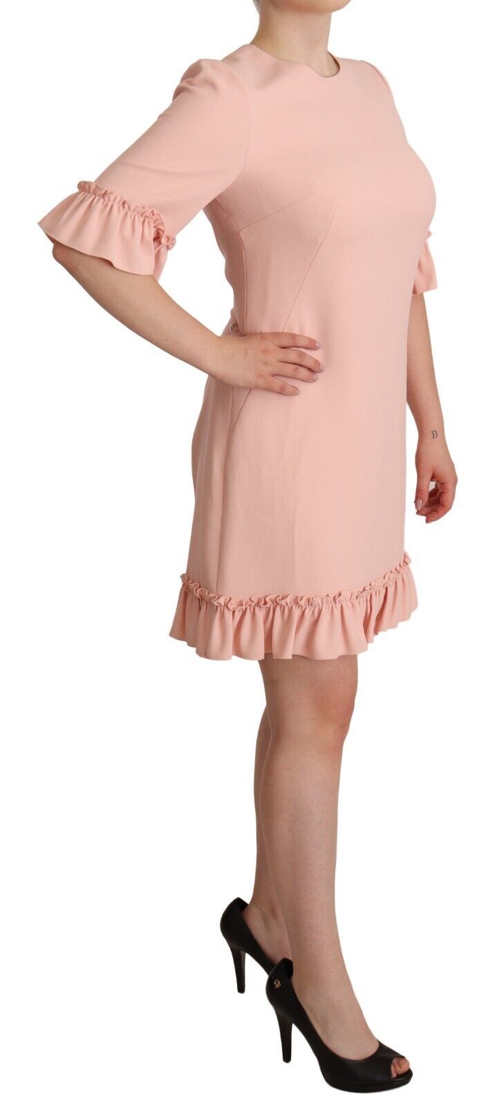 Robe fourreau Dolce & Gabbana en viscose rose à manches volantées
