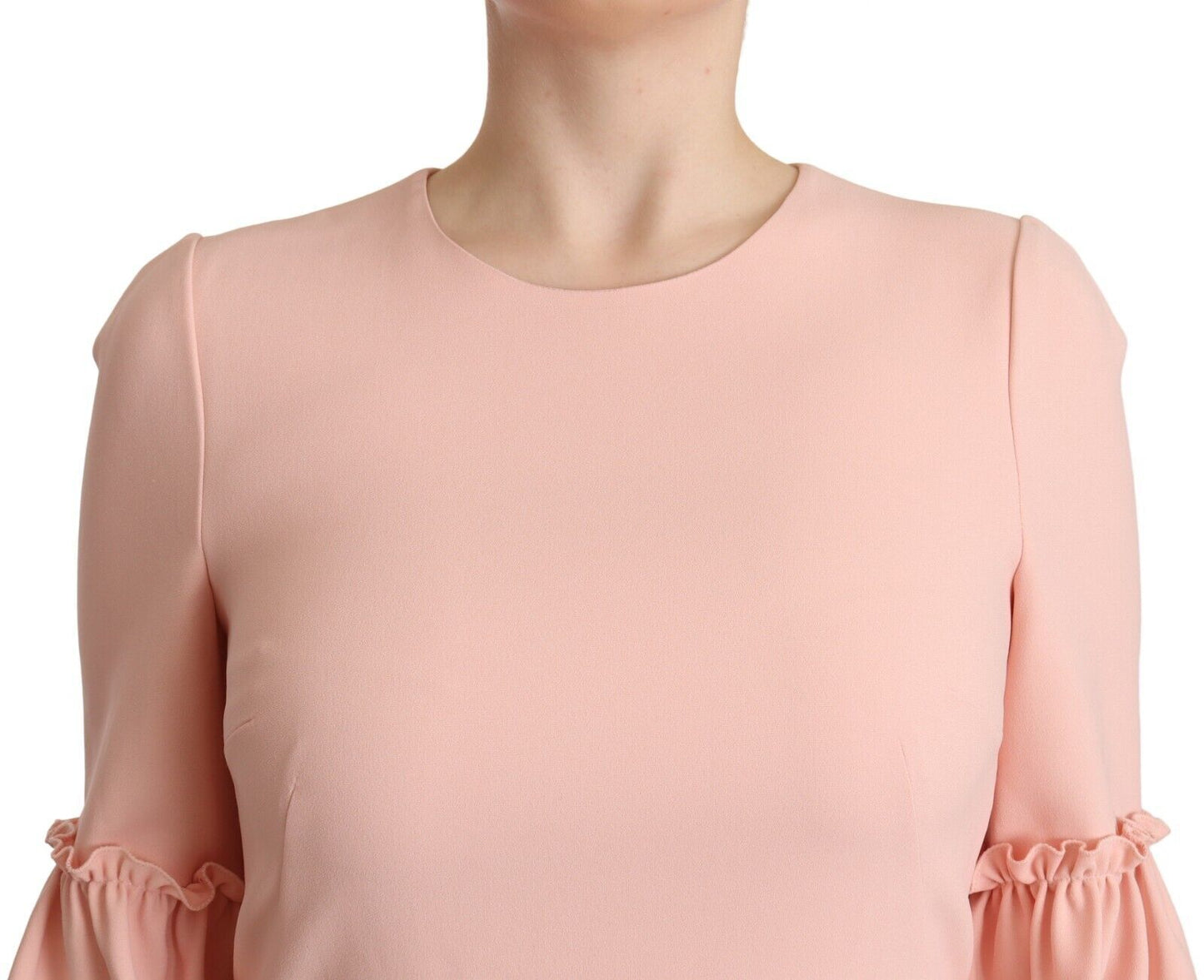 Robe fourreau Dolce & Gabbana en viscose rose à manches volantées