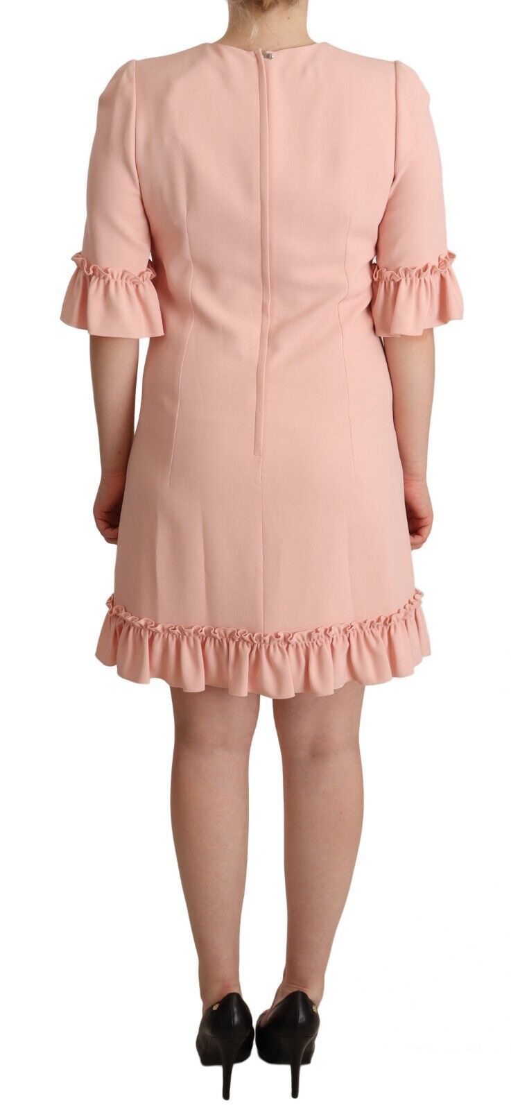 Robe fourreau Dolce & Gabbana en viscose rose à manches volantées