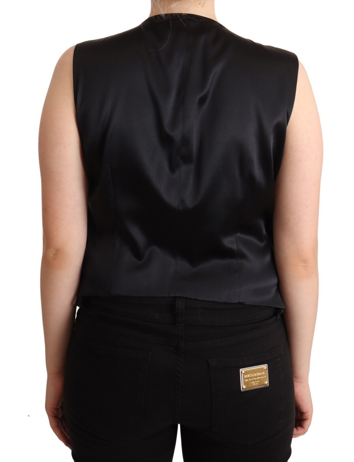Haut gilet sans manches noir à boutons Dolce & Gabbana