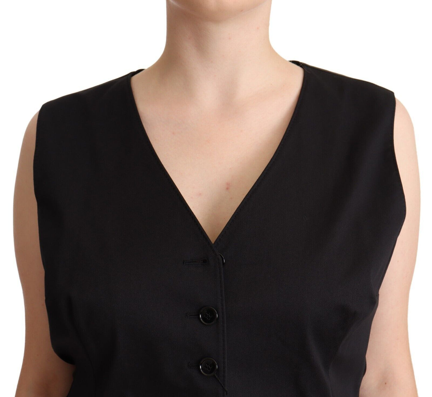 Haut gilet sans manches noir à boutons Dolce & Gabbana