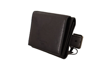 Dolce & Gabbana Portefeuille Multi-Kit Ceinture en Cuir Noir à Trois Volets