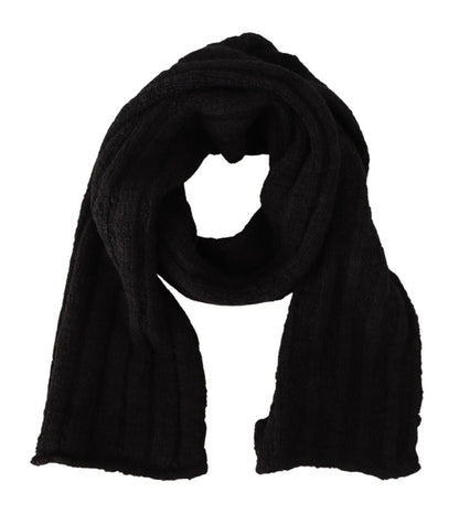 Écharpe châle en laine vierge noire tricotée unisexe Dolce & Gabbana