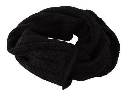 Écharpe châle en laine vierge noire tricotée unisexe Dolce & Gabbana
