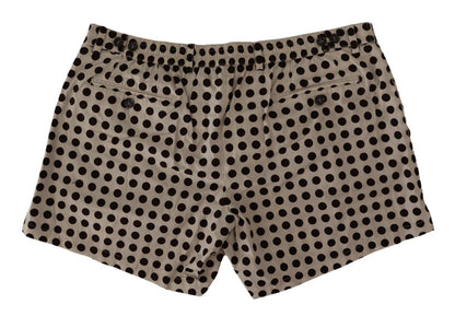 Short en Coton et Lin Noir à Pois Blancs Dolce & Gabbana