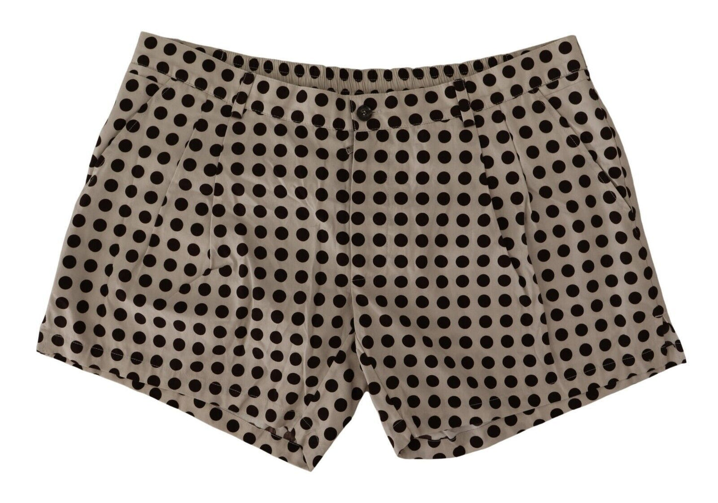 Short en Coton et Lin Noir à Pois Blancs Dolce & Gabbana