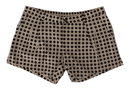 Short en Coton et Lin Noir à Pois Blancs Dolce & Gabbana