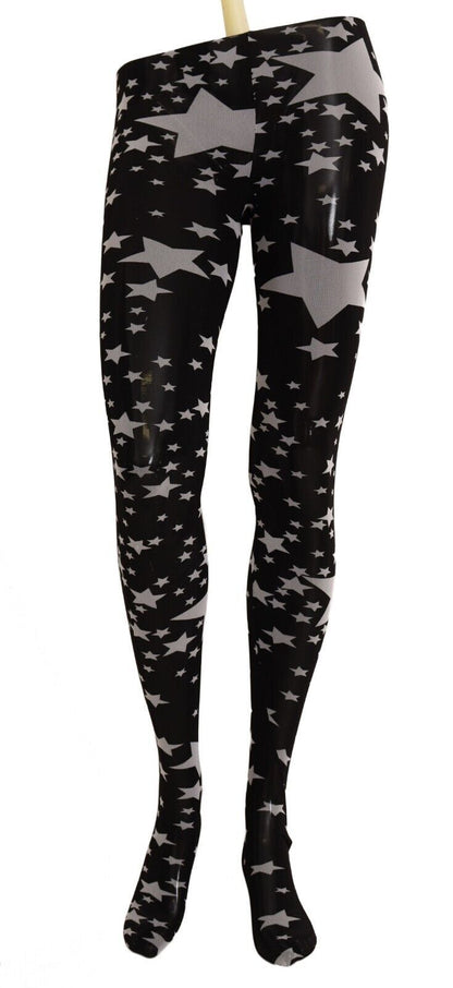 Bas en nylon à imprimé étoiles noir et blanc Dolce & Gabbana